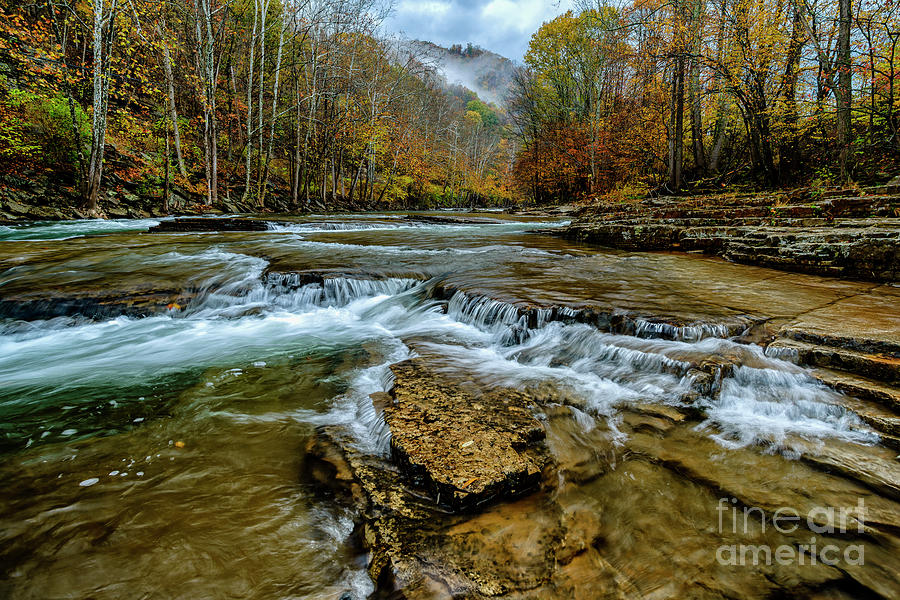 Autumn Cherry Falls Elk River Photograph by Thomas R Fletcher