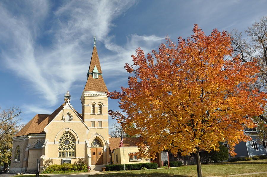 Autumn Church Photograph by Daniel Ness