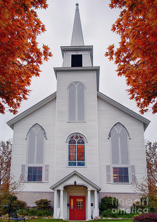 Autumn Church Photograph by Mark Miller