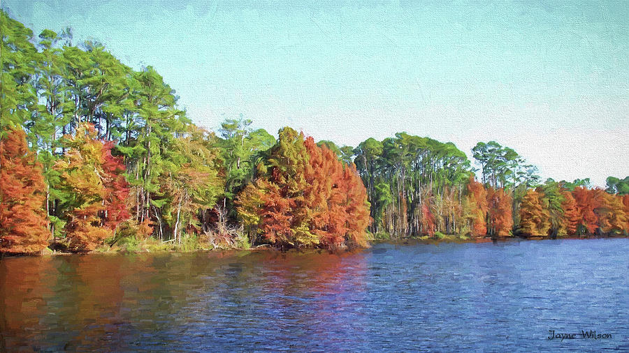 Autumn Color at Ratcliffe Lake Digital Art by Jayne Wilson