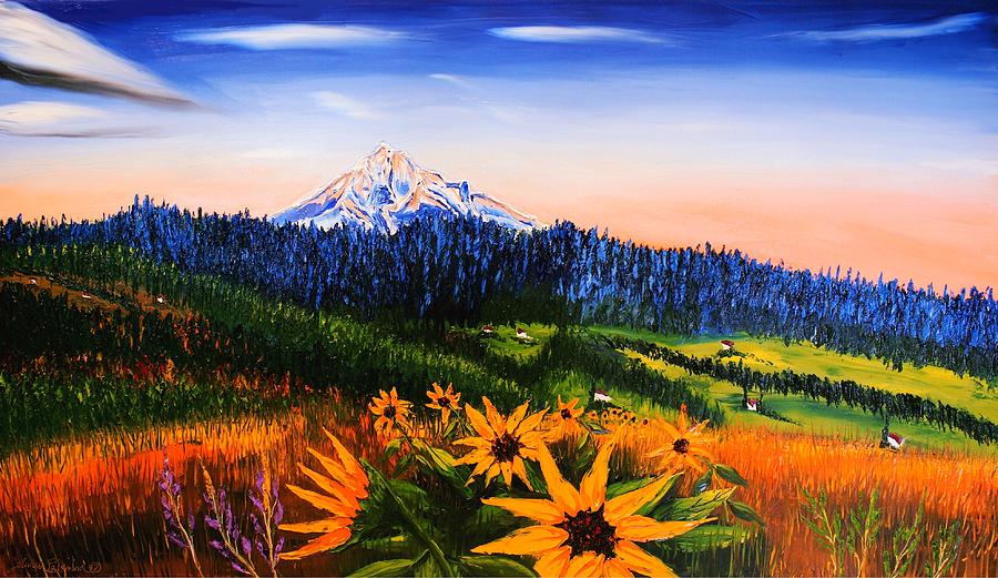 Autumn Colors Of Mount Hood Painting by James Dunbar