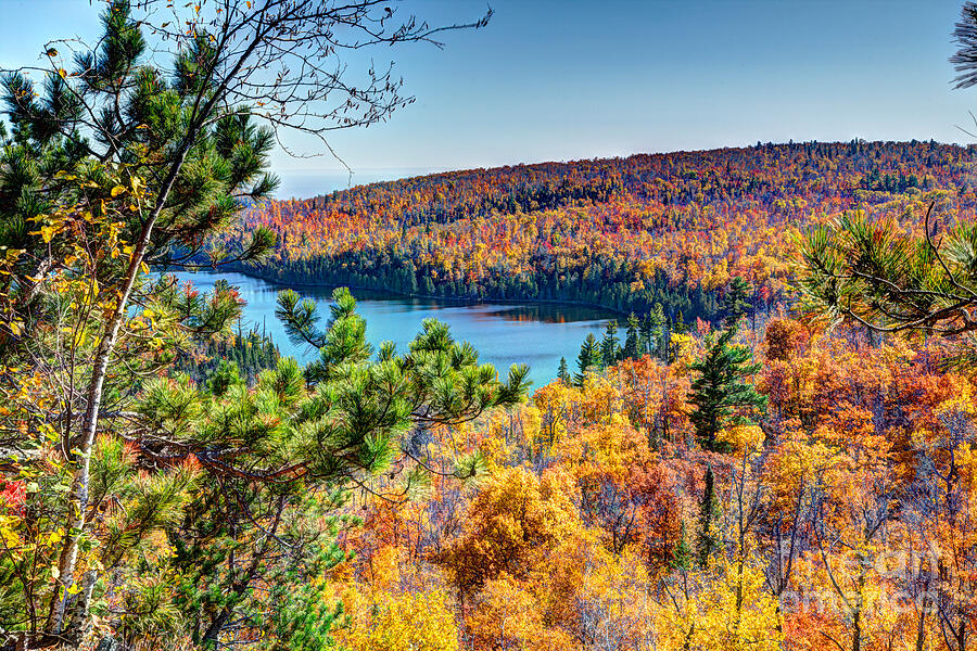 Autumn Colors Overlooking Lax Lake Tettegouche State Park II Photograph by Wayne Moran