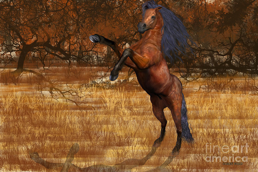 Horse Painting - Autumn by Corey Ford