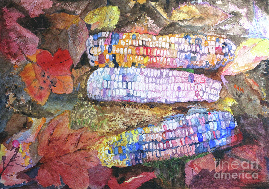 Autumn Corn Painting by Sandy McIntire