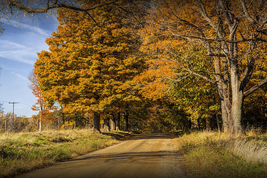 Autumn Country Gravel Road in Southwest Michigan Photograph by Randall Nyhof