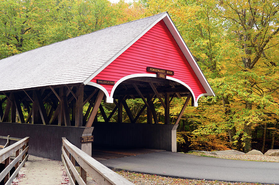 Autumn Covered Bridge Photograph by James Kirkikis