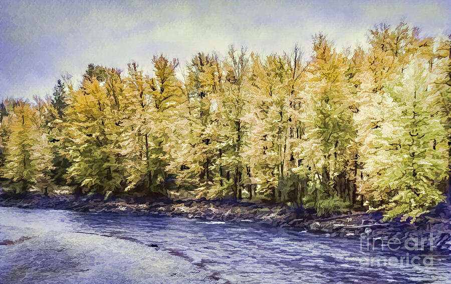 Fall Digital Art - Autumn Creek by Jean OKeeffe Macro Abundance Art
