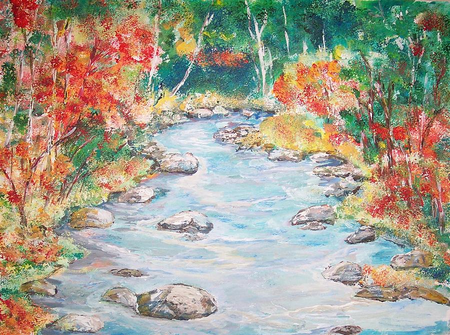 Autumn Creek Painting by Mary Sedici