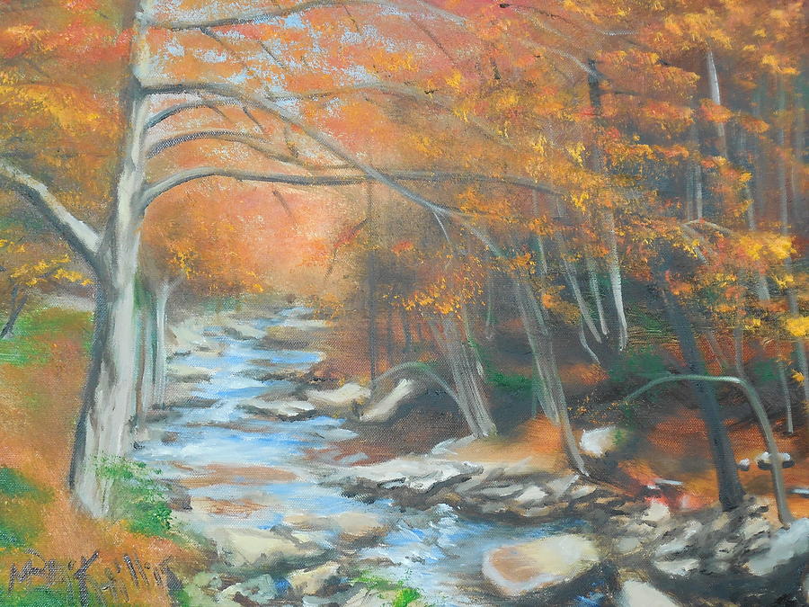 Autumn Scene Painting - Autumn Creek by Melissa Hill