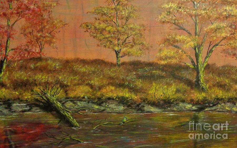 Autumn Creek Untouched By Urban Man Scene 1 Painting