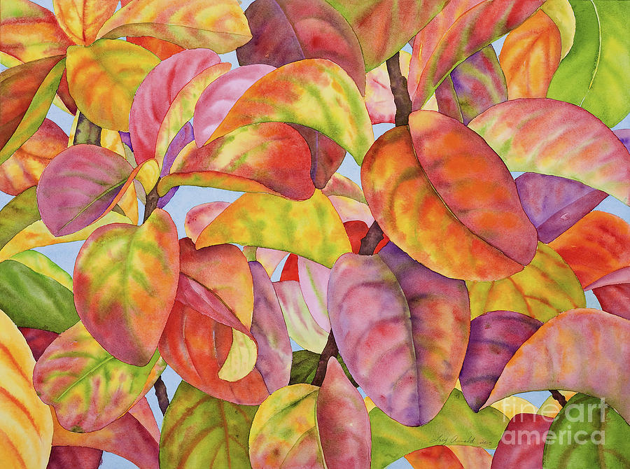 Autumn Crepe Myrtle Painting by Lucy Arnold