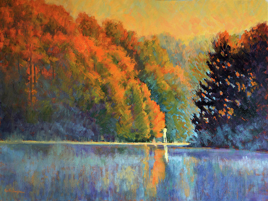 Impressionism Painting - Autumn Day Rising by Keith Burgess