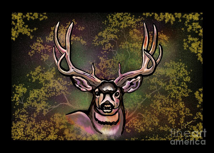Animal Digital Art - Autumn Deer Abstract by Dale E Jackson