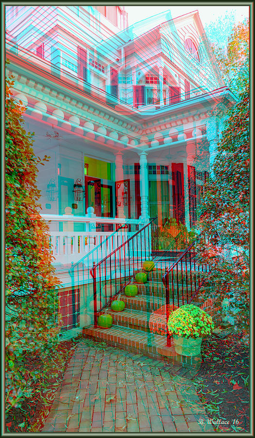 Autumn Entrance Decor - Use Red-Cyan 3D Glasses Photograph by Brian Wallace