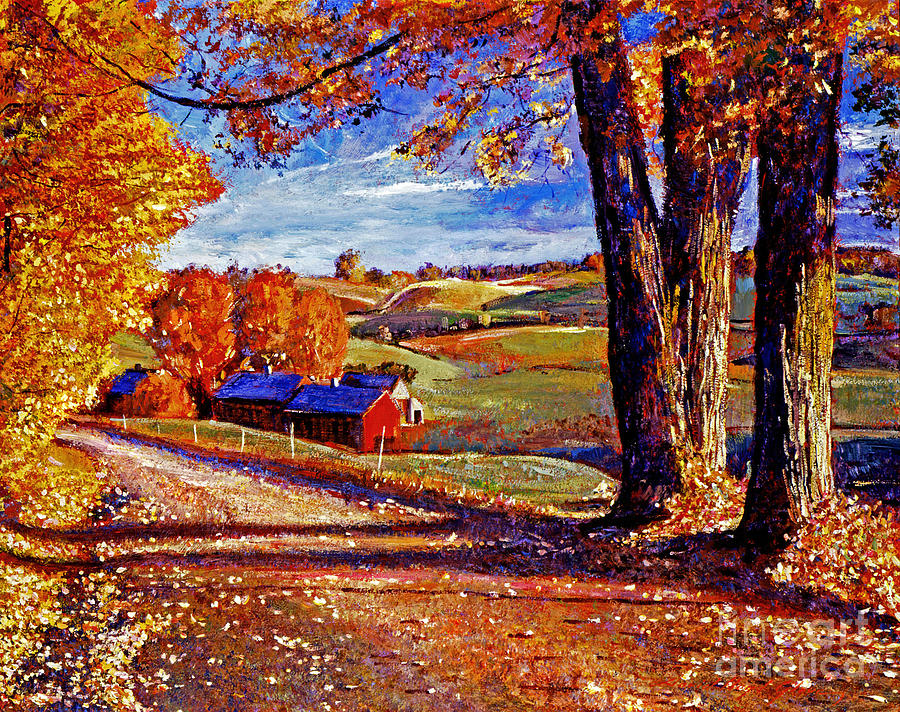 Autumn Evening Painting by David Lloyd Glover