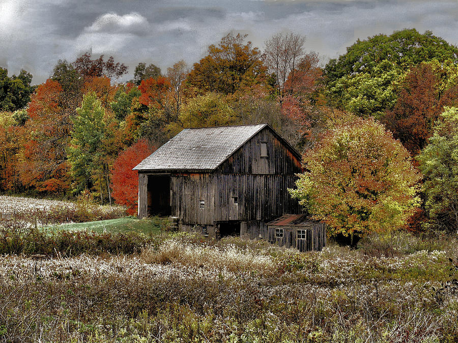 Barn Photograph - Autumn Evening by William Griffin