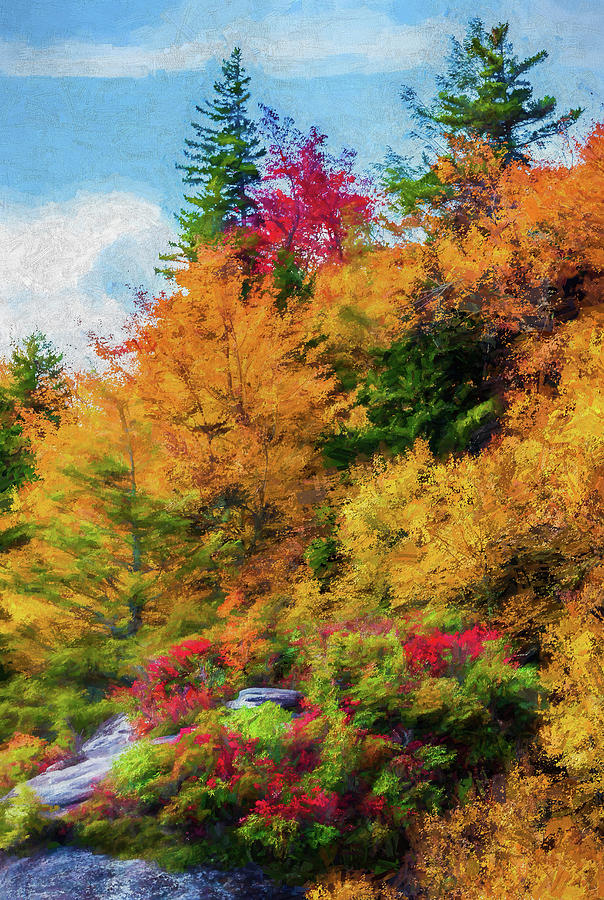 Autumn Fall Colors - Autumn Viaduct AP Painting by Dan Carmichael