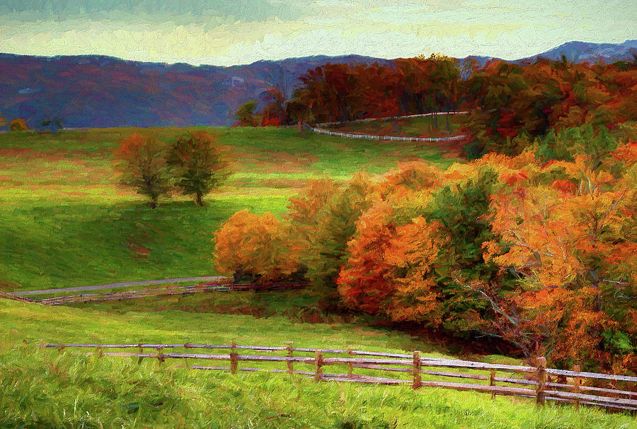 Autumn Fall Colors Blue Ridge Brilliance AP Painting by Dan Carmichael