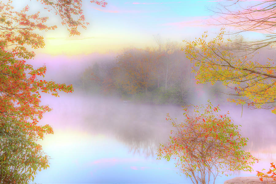 Autumn Fall Colors - Soft Sunrise in the Blue Ridge Photograph by Dan Carmichael