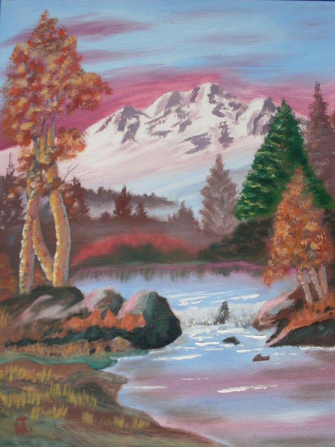 Autumn Falls Painting by Warren Thompson