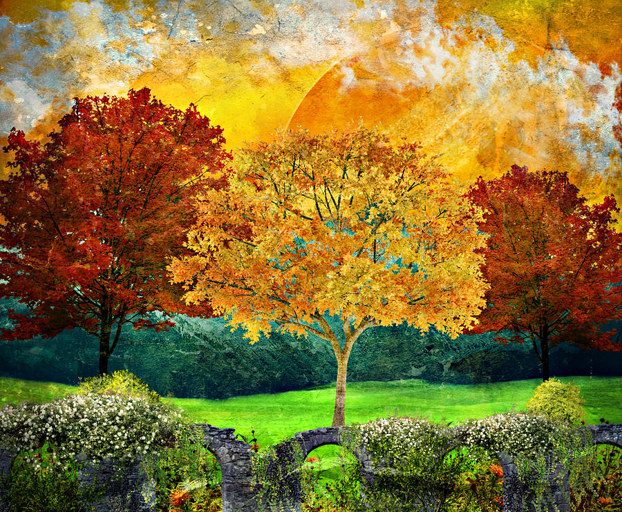 Autumn Fantasy Mixed Media by Ally White