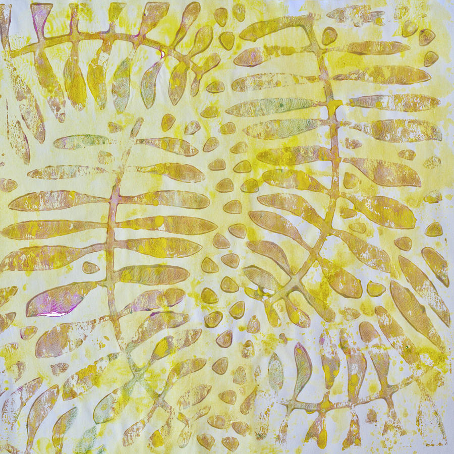 Autumn Fern Leaves Abstract Mixed Media by Sandra Foster