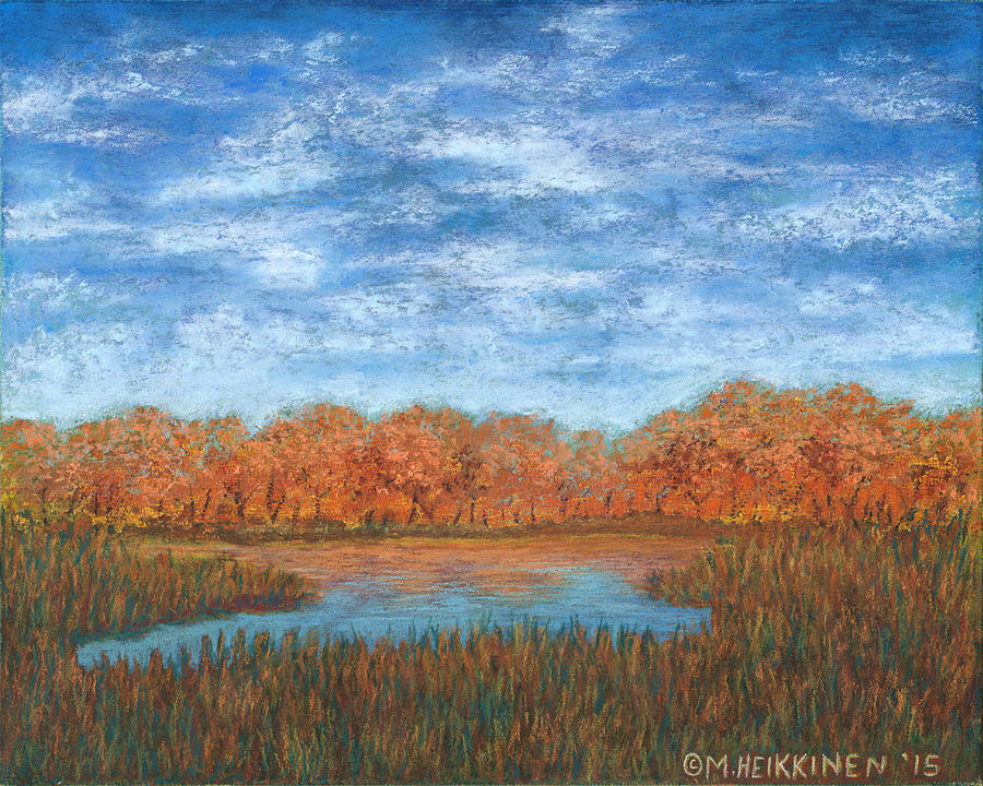 Autumn Field 01 Pastel by Michael Heikkinen