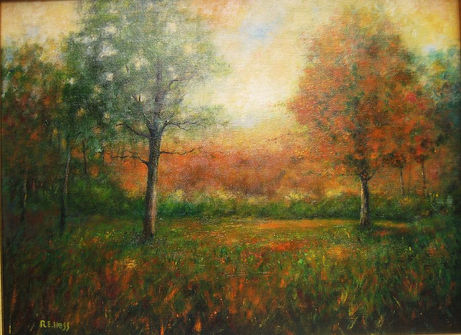 Autumn Field Painting By Robert Hess - Fine Art America