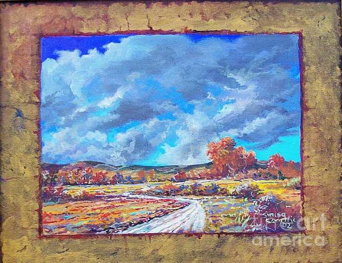 Autumn Field Painting by Sinisa Saratlic