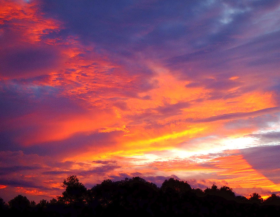 Autumn Fire in the Sky Sunset Kennesaw GA Photograph by Mark W ...