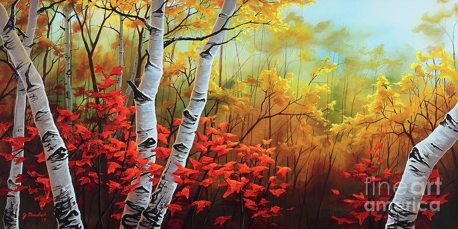 Autumn Fire Painting by Joe Mandrick