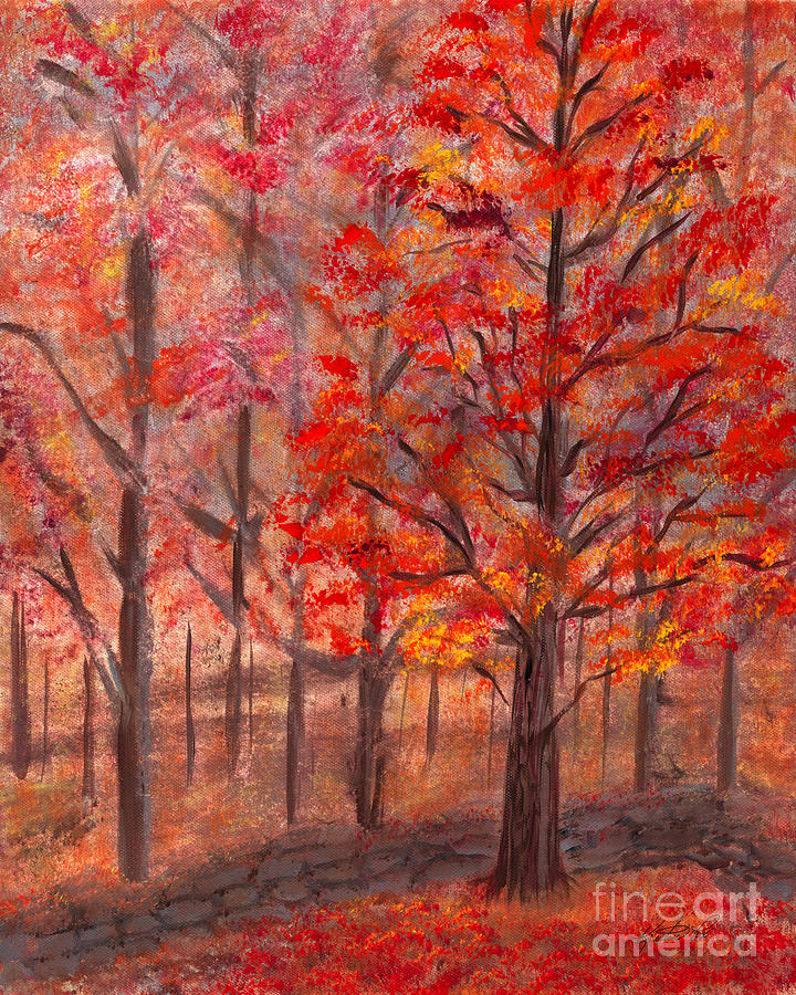 Autumn Fire Painting by Kristen Fox