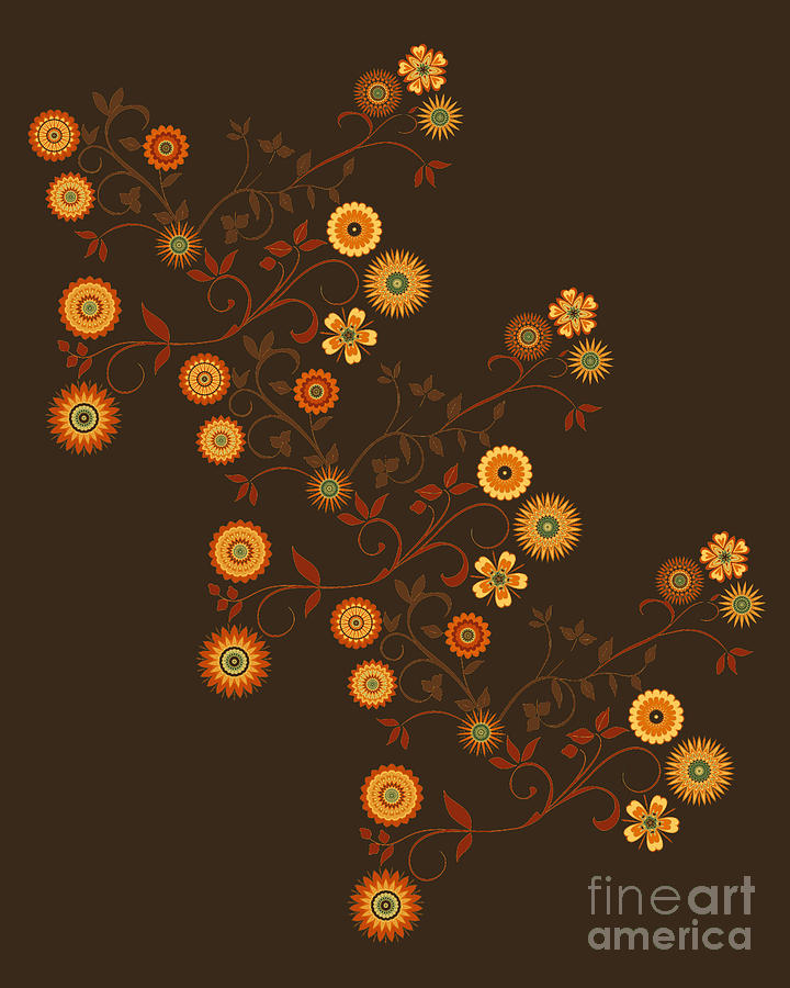 Flower Digital Art - Autumn Flower Explosion by Two Hivelys