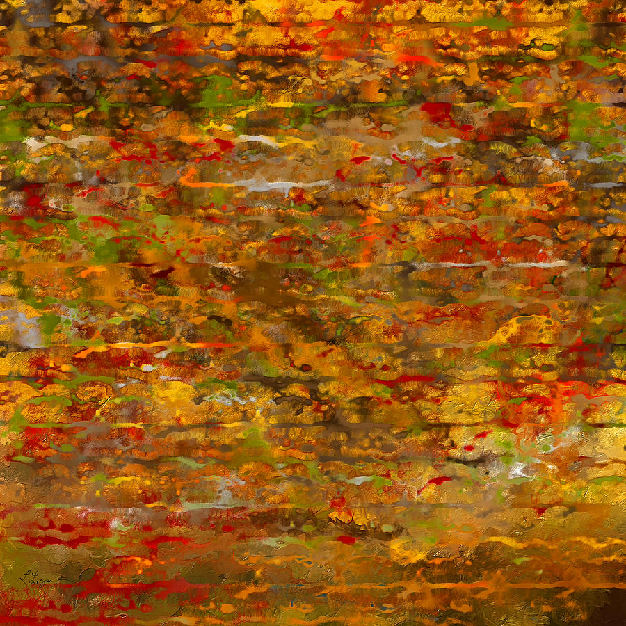 Autumn Foliage Abstract Painting by Lourry Legarde