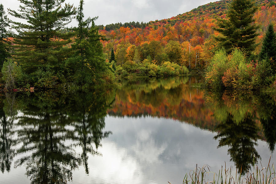 Autumn foliage reflection Photograph by Jeff Folger