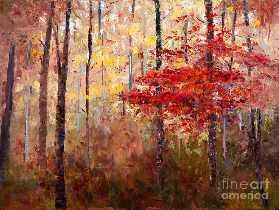 Autumn Forest Painting by Glenda Cason