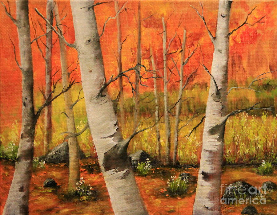 Autumn Forest Painting by Joi Electa