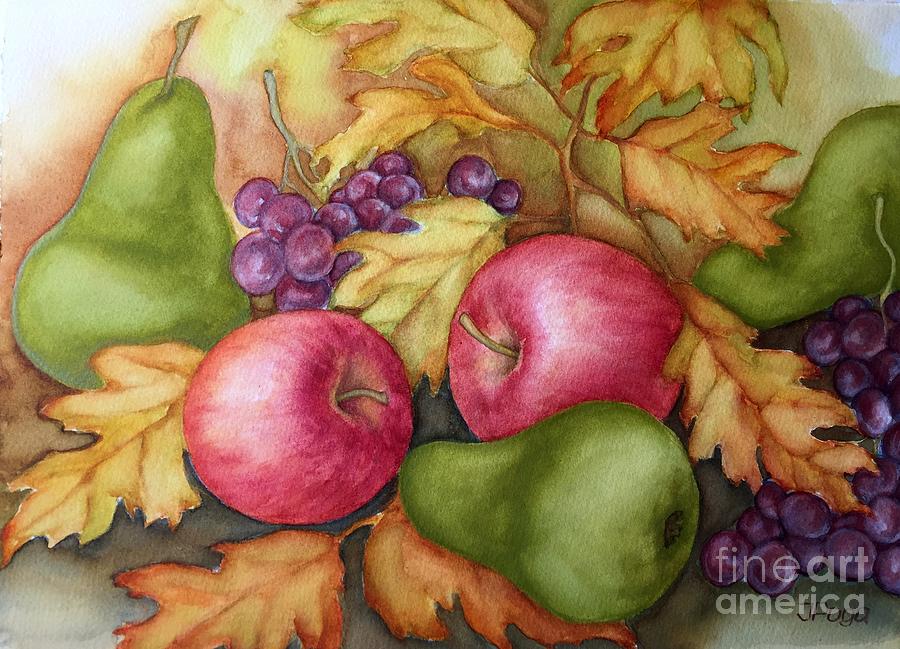 Still life with apples Painting by Inese Poga