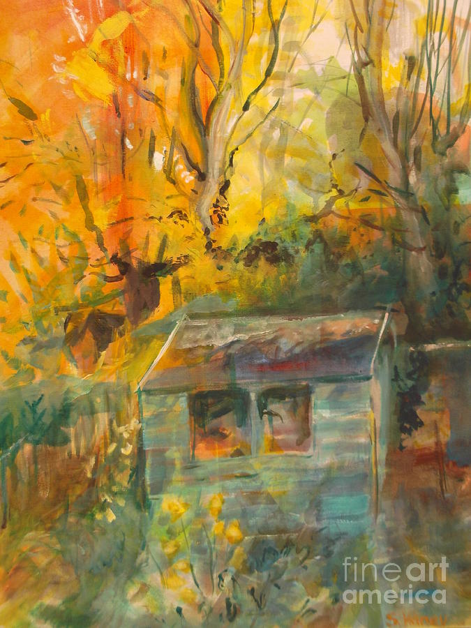 Tree Painting - Autumn Garden 2 by Sandra Haney