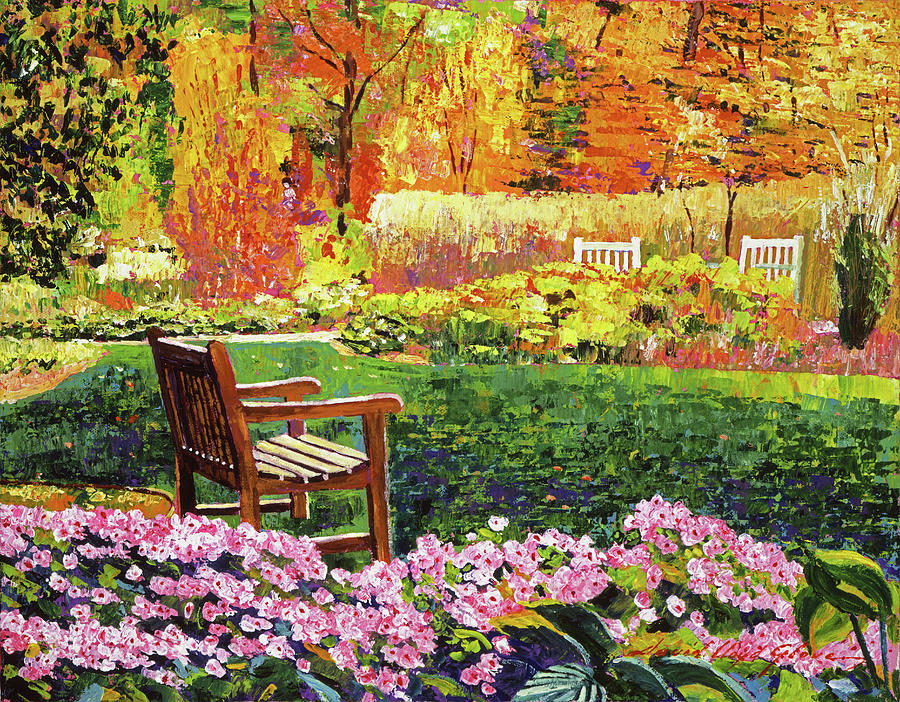 Autumn Garden Setting Painting by David Lloyd Glover