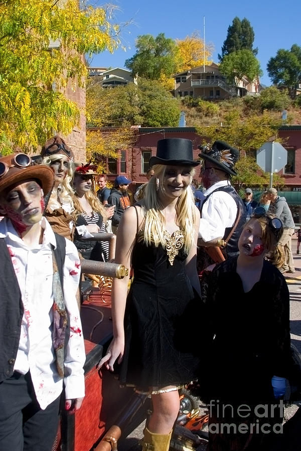 Autumn Ghouls at Emma Crawford Coffin Races in Manitou Springs Colorado Photograph by Steven Krull