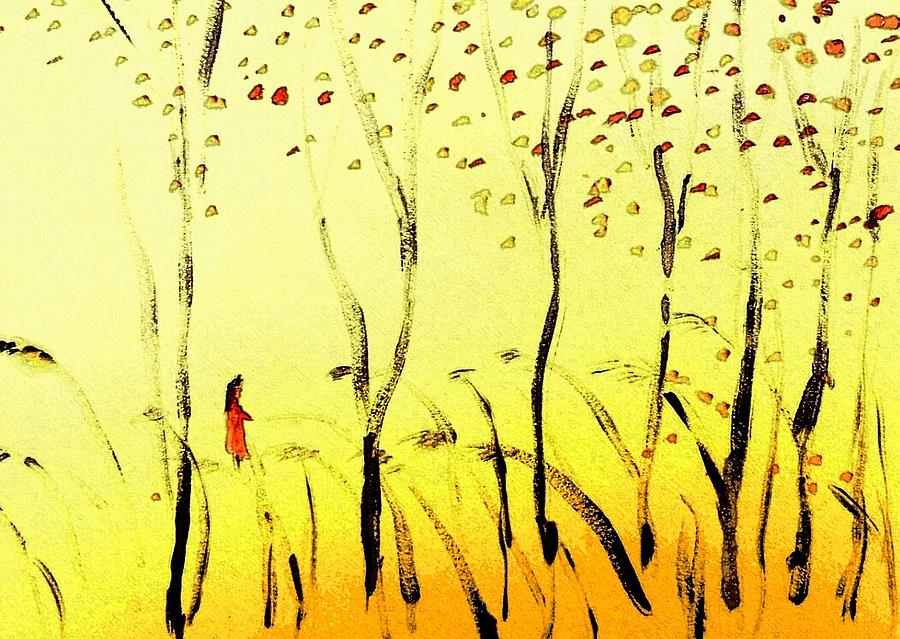 Autumn girl Painting by Hae Kim