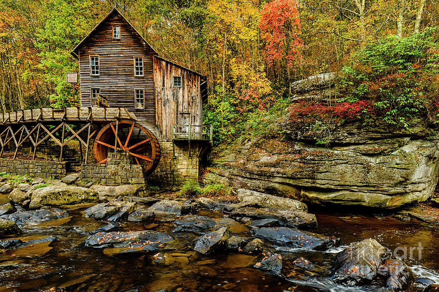Autumn Glade Creek Grist Mill  Photograph by Thomas R Fletcher