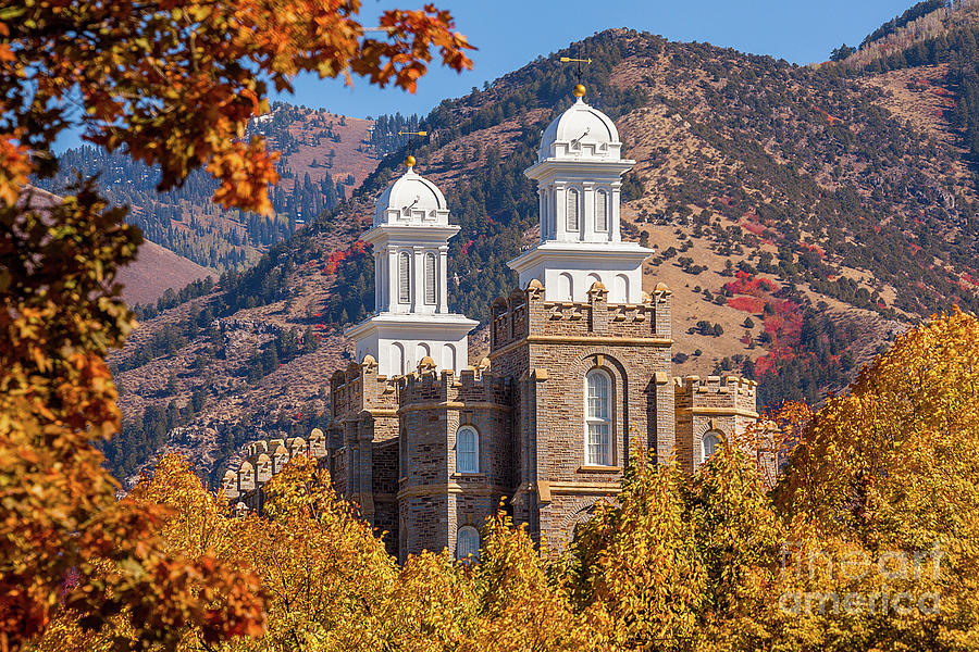 Autumn Glory - Logan Utah Temple Photograph by Bret Barton