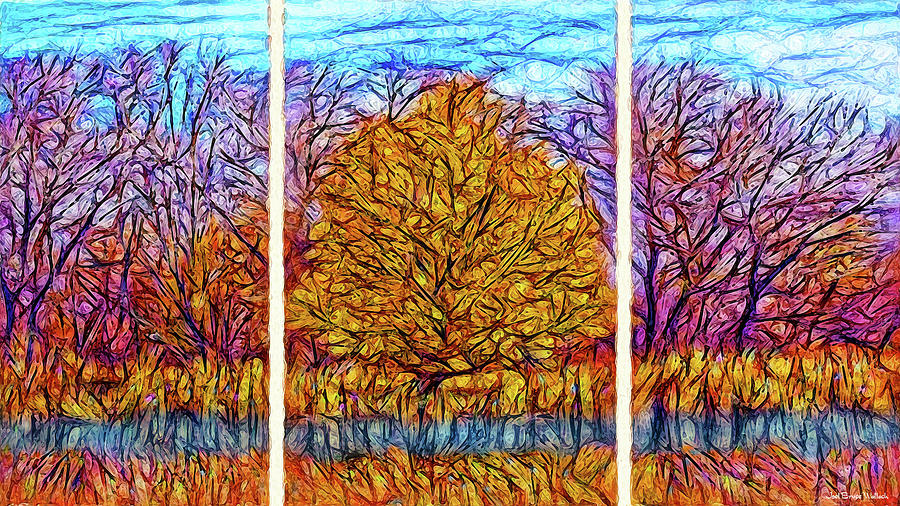 Autumn Glory - Triptych Digital Art by Joel Bruce Wallach