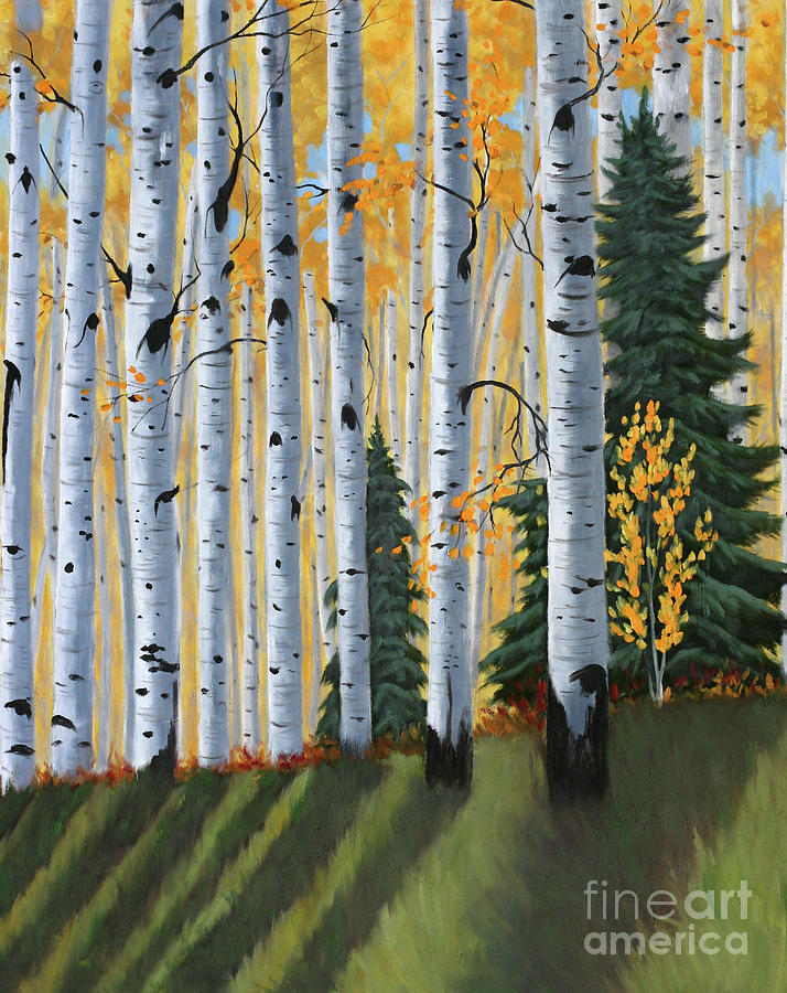 Autumn Glow #2 of Triptic Painting by Julie Peterson