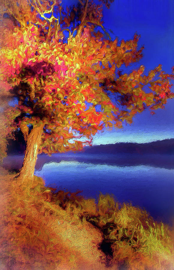 Mountain Digital Art - Autumn Glow Before Sunrise in the Blue Ridge AP by Dan Carmichael