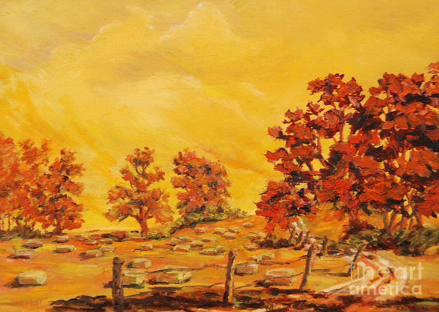 Autumn Haying Painting by Gail Allen