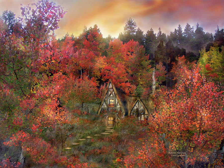 Autumn Hideaway Mixed Media by Carol Cavalaris