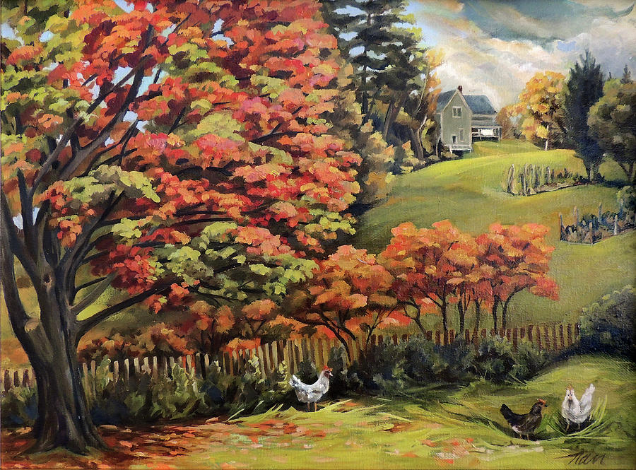 Autumn Hills in Vermont Painting by Nancy Griswold